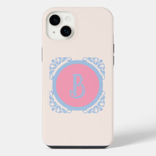 Personalized pink and blue iPhone 14 plus case