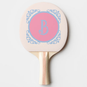 Personalized pink and blue  ping pong paddle