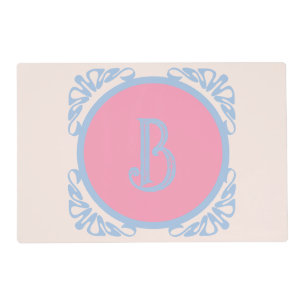 Personalized pink and blue placemat
