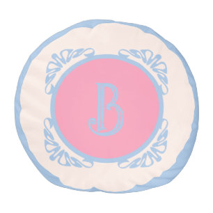 Personalized pink and blue pouf