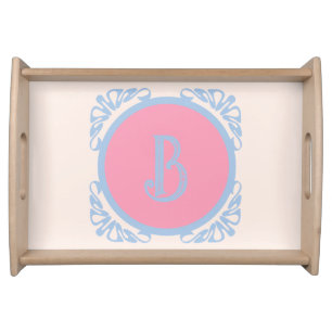 Personalized pink and blue serving tray