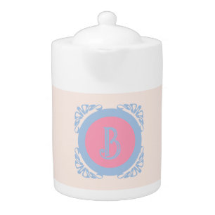 Personalized pink and blue  teapot