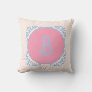 Personalized pink and blue  throw pillow