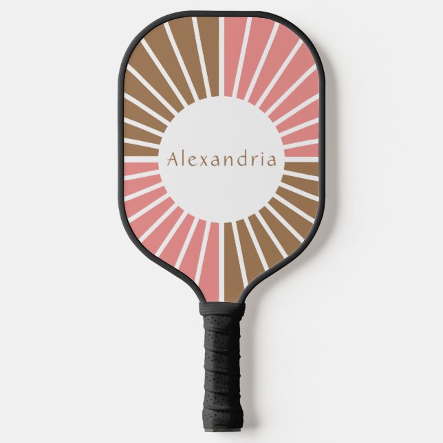 Personalized Pink and Brown Pickleball Paddle (Front)