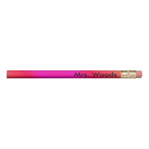 Personalized Pink and Coral Ombre Pencil