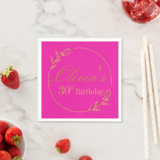 Personalized Pink and Gold Napkins