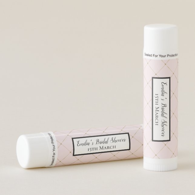 Personalized Pink and Gold Victorian Lip Balm (Front)