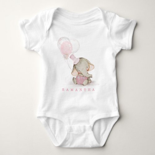Personalized  Pink and Grey Elephant Shirts