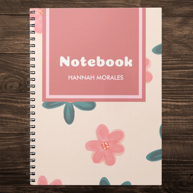 Personalized Pink and Pastel Floral Notebook (Creator Uploaded)