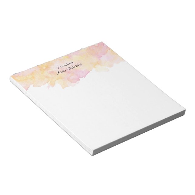Personalized Pink and Peach Notepad (Angled)