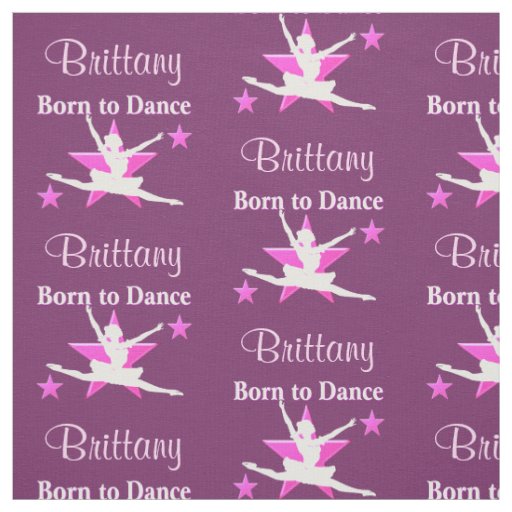 PERSONALIZED PINK AND PURPLE BALLET FABRIC