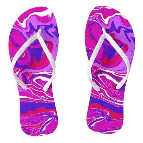 Personalized Pink and Purple Marble Swirls   Flip Flops