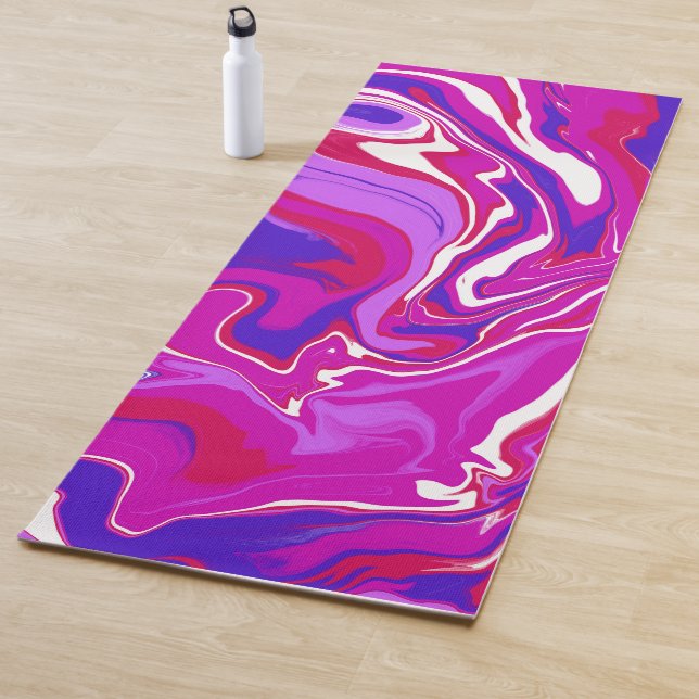 Personalized Pink and Purple Marble Swirls   Yoga Mat (In Situ)