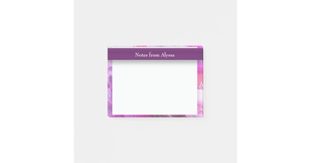 Monogram Purple Lilac Pink Bouquet Vintage Flowers Post-it Notes, Zazzle