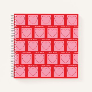Personalized Pink and Red Heart Blocks Journal