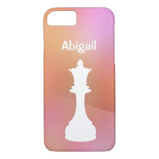 Personalized Pink and White Chess Queen Case-Mate iPhone Case