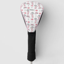 Personalized Pink and White Golf Theme Ladies