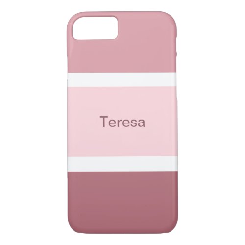 Personalized Pink And White Striped iPhone 87 Case