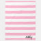 Personalized Pink and White Striped Fleece Blanket