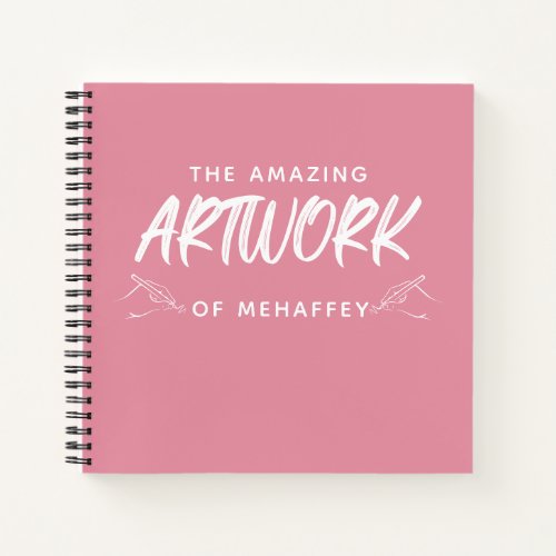 Personalized Pink Artist Sketchbook Notebook