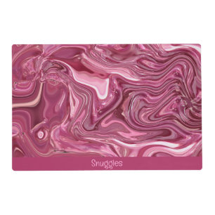 Personalized Pink Artistic Pattern Pet Feeding Placemat