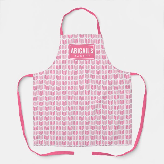 Personalized Pink Aztec Pattern Apron (Front)
