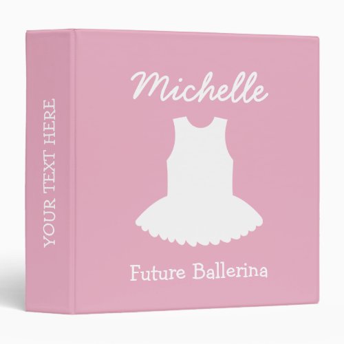 Personalized pink baby binder with ballerina tutu