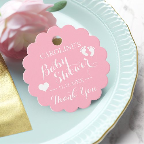 Personalized Pink Baby Feet GIRL Baby Shower Favor Tags