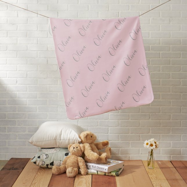Personalized Pink Baby Girl Blanket (In Situ)