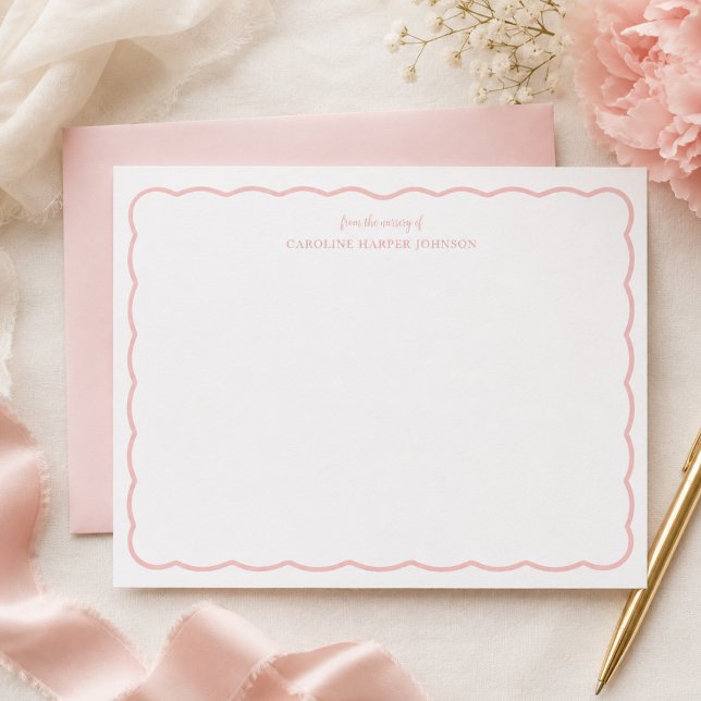 Personalized Pink Baby Shower Notecards (Creator Uploaded)
