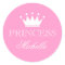 Personalized pink baby shower stickers with crown