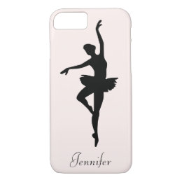 Personalized Pink Ballerina Dance Silhouette iPhone 8/7 Case