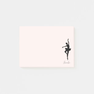 Personalized Pink Ballerina Dance Silhouette Post-it Notes