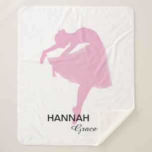 Personalized Pink Ballerina Dancer Sherpa Blanket
