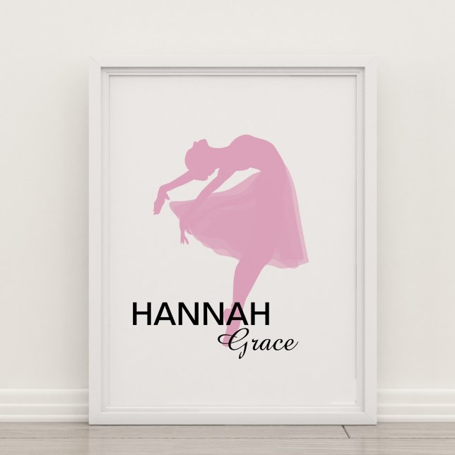 Personalized Pink Ballerina Poster (Creator Uploaded)