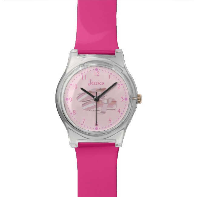 Personalized Pink Ballerina Watch Ballet Shoes