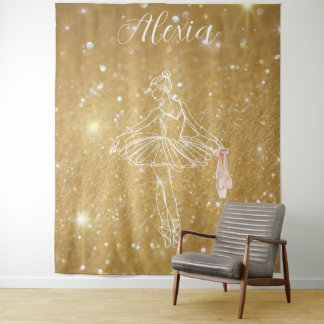 Personalized Pink Ballet Dance Studio Backdrop