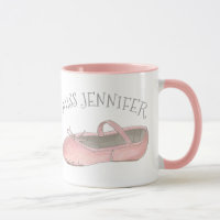 Personalized Pink Ballet Shoe Dance Studio Teacher