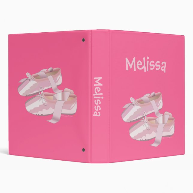 Personalized Pink Ballet Shoes Binder Template (Background)