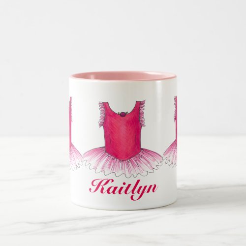 Personalized Pink Ballet Tutu Ballerina Dance Mug