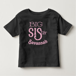 Personalized Pink BIG Sister Curved Smaller Text Toddler T-shirt