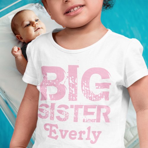 Personalized Pink BIG Sister Toddler T_shirt
