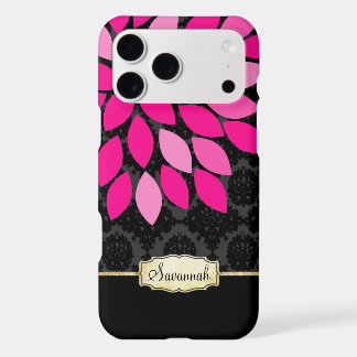 Personalized Pink Black and Gold iPhone 17 Pro Max Case