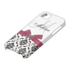 Personalized Pink Black Damask iPhone 5 Case-Mate