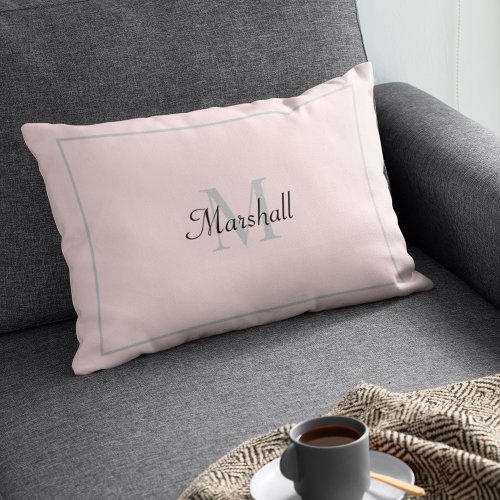 Personalized Pink Black Elegant Classic Monogram Pillow Case