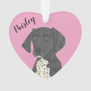 Personalized Pink Black German Shorthaired Pointer Ornament
