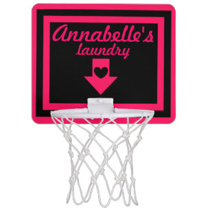 Personalized Pink & Black Girl's Basketball Hoop