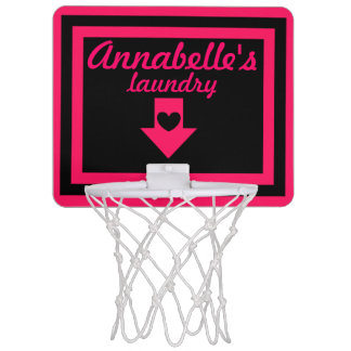 Personalized Pink & Black Girl's Basketball Hoop