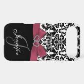 Personalized Pink, Black Ornate Damask Case (Back (Horizontal))