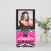 Personalized Pink Black Zebra Graduation Party (Standing Front)